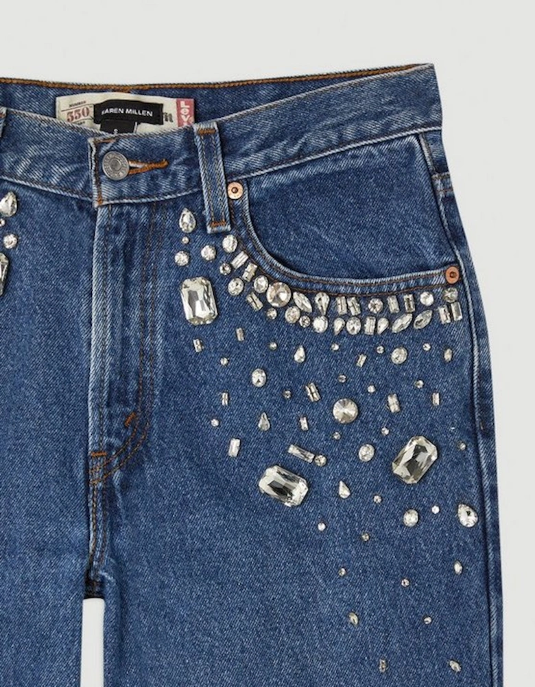 Hand Pocket Embellished Vintage Jeans