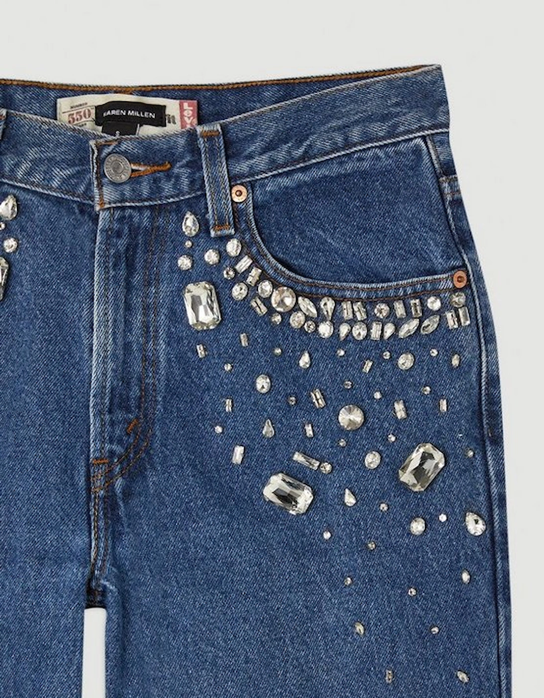 Hand Pocket Embellished Vintage Jeans