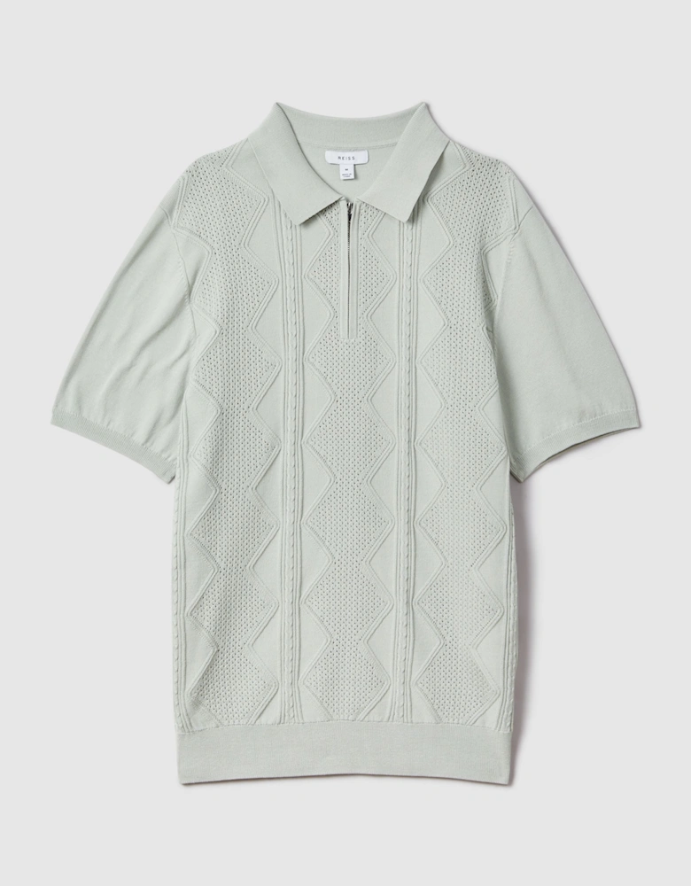 Cotton Half-Zip Polo Shirt