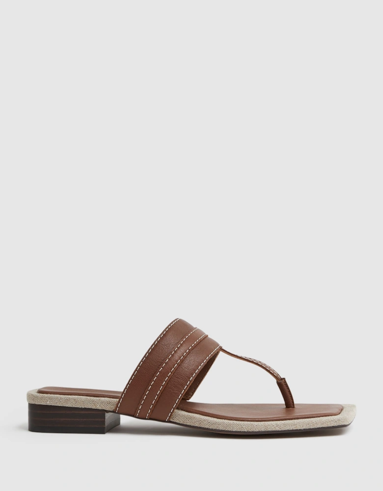 Leather Strap Thong Sandals