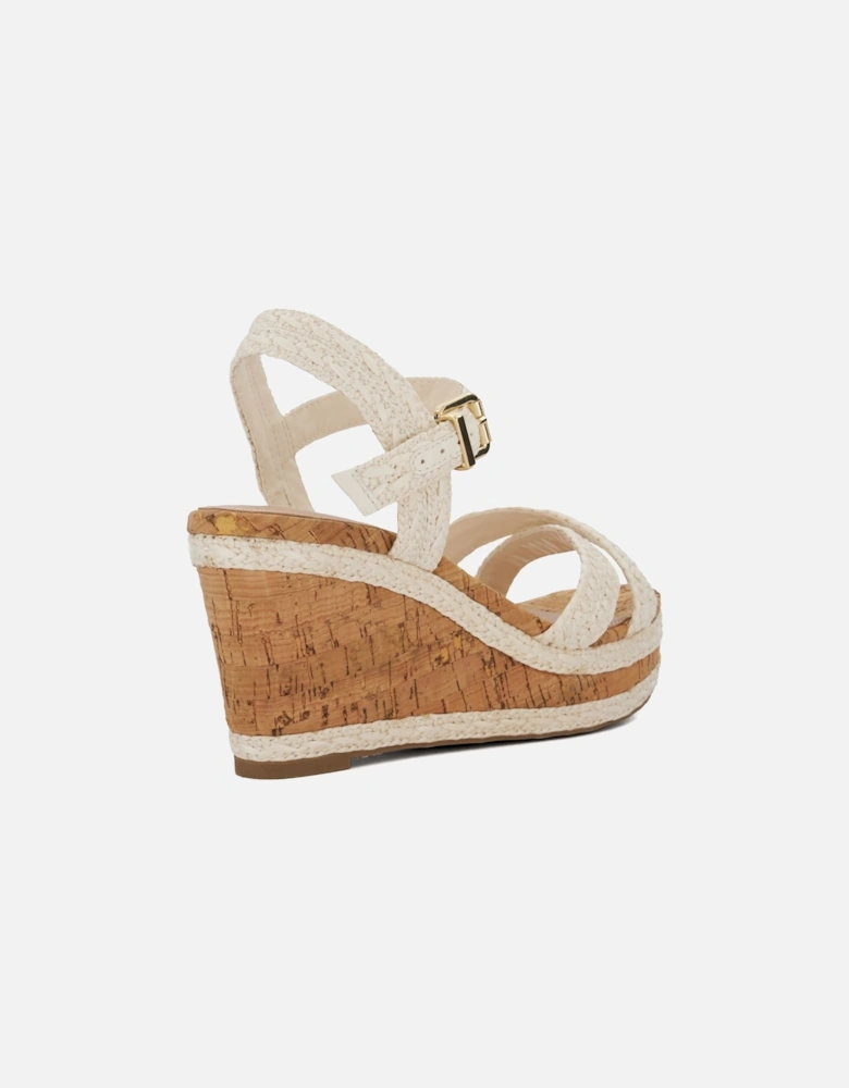 Ladies  Kelisa - Wide Fit Woven-Strap Wedge Sandals