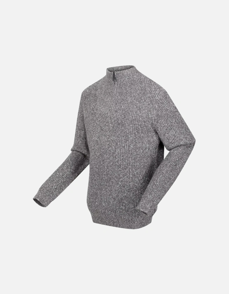 Mens Kaison Marl Knitted Half Zip Jumper