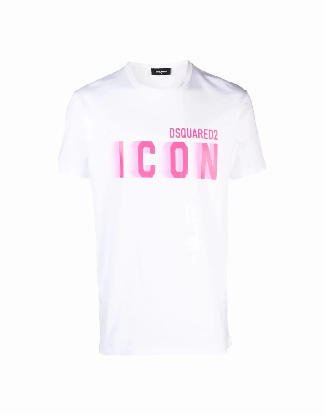 Icon Blur Cool Pink logo Cotton T-Shirt in White, 6 of 5