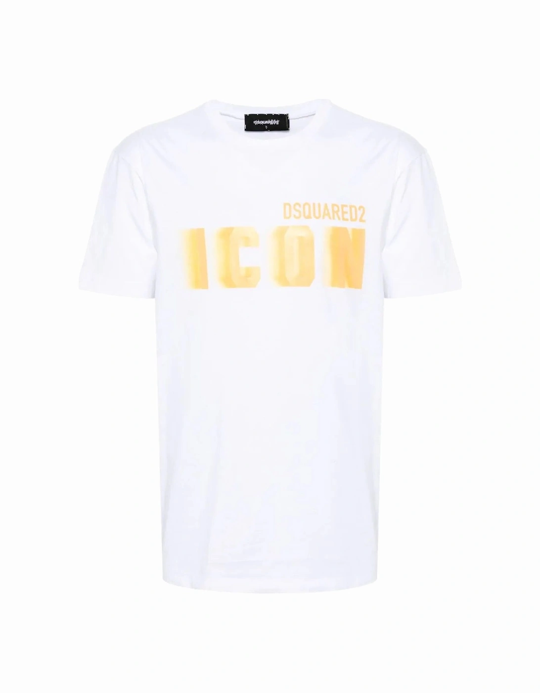 Icon Blur Cool Yellow logo Cotton T-Shirt in White, 6 of 5