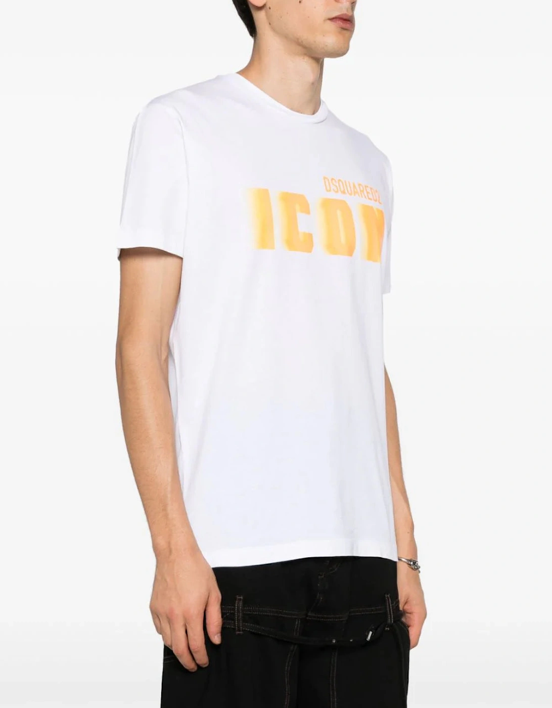Icon Blur Cool Yellow logo Cotton T-Shirt in White
