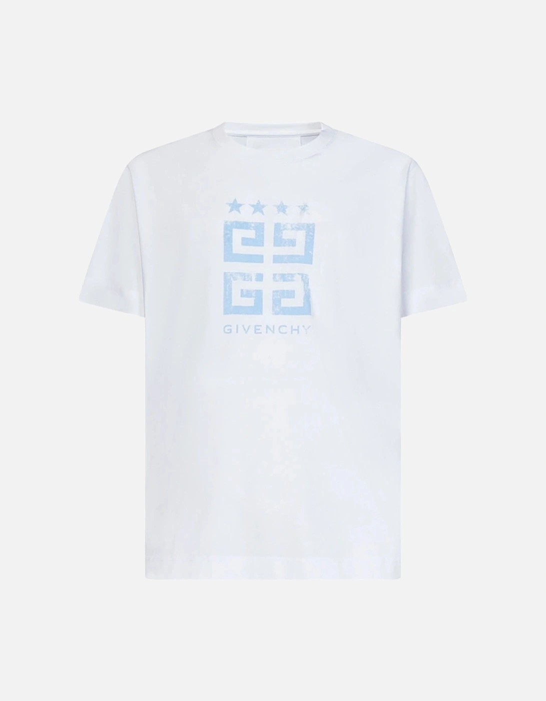 4G Stars Blue logo printed T-Shirt in White, 4 of 3
