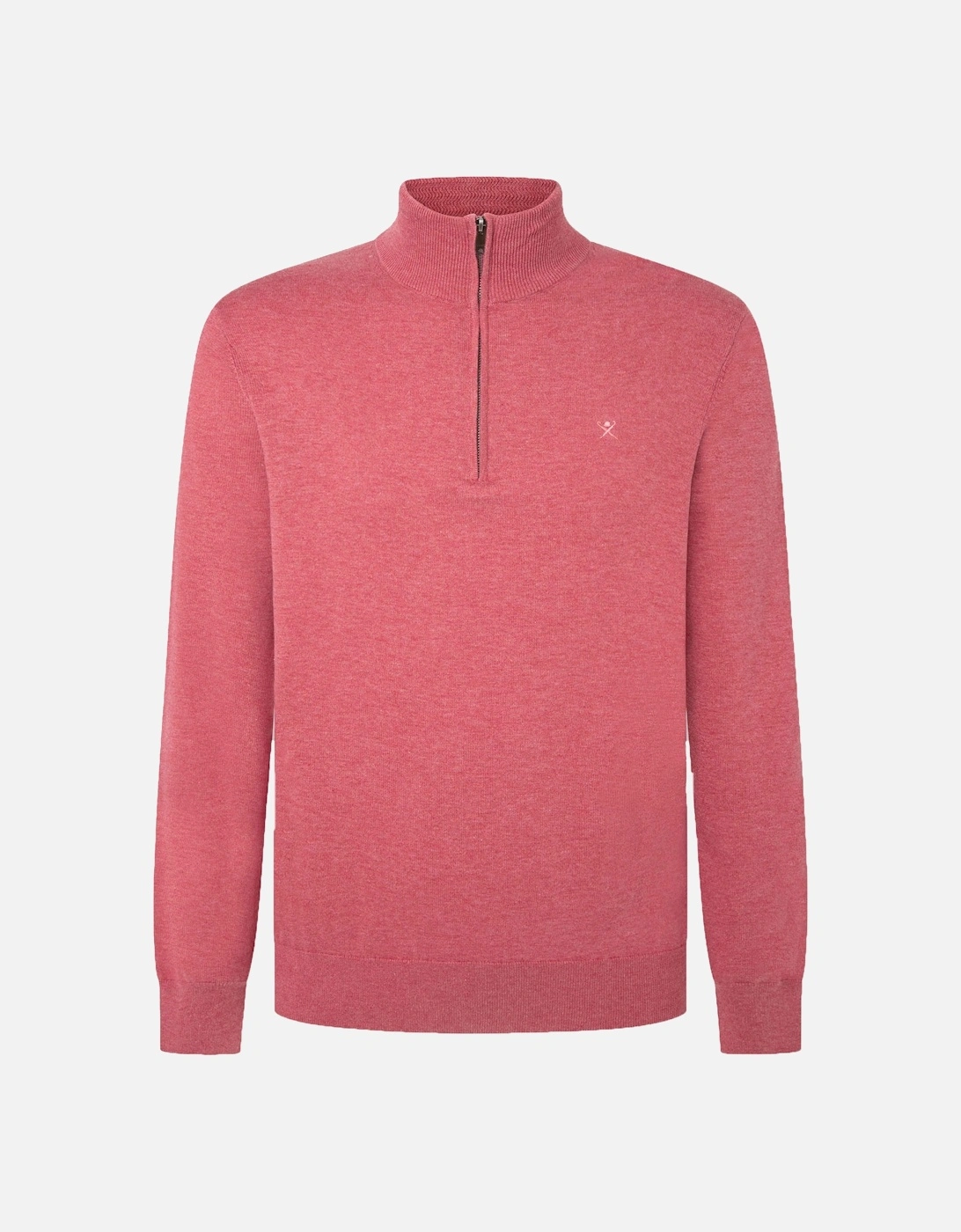 Cotton Silk Half Zip Knitwear Dusty Red, 4 of 3