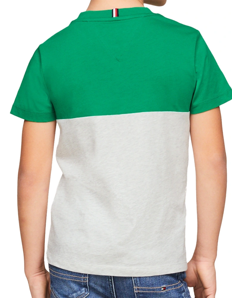 Youths Essential Colourblock T-Shirt (Green)