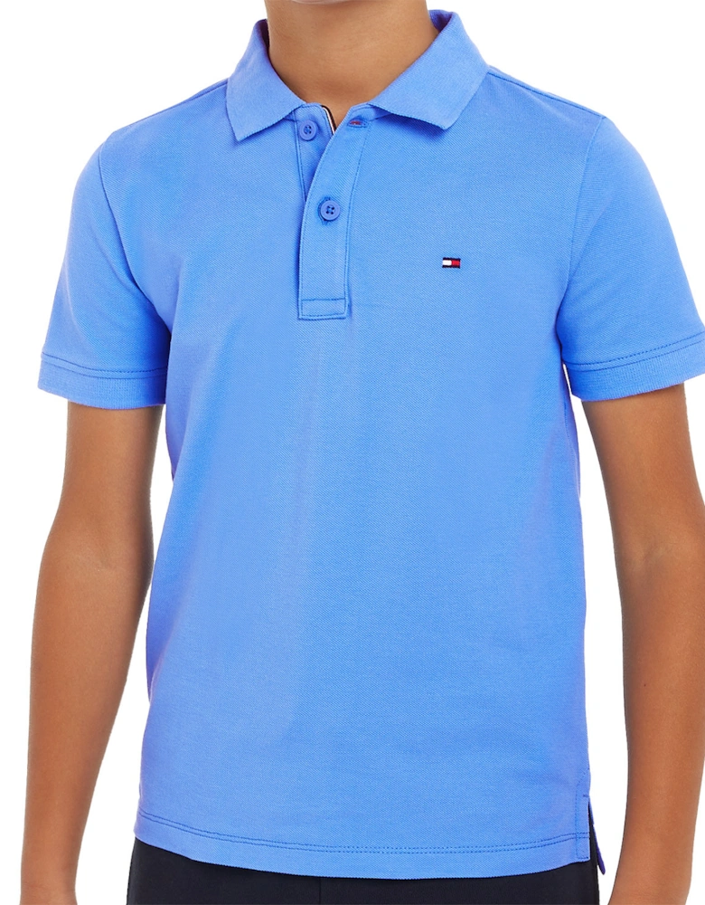 Juniors Embroidered Flag Polo Shirt (Blue)