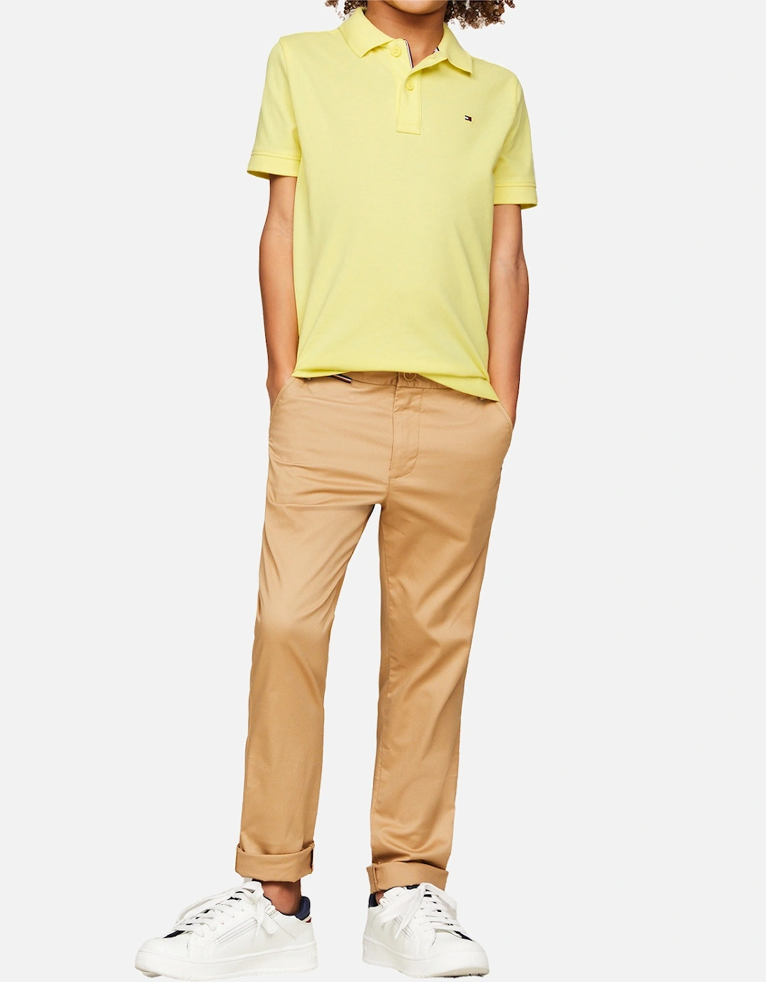 Juniors Embroidered Flag Polo Shirt (Yellow)