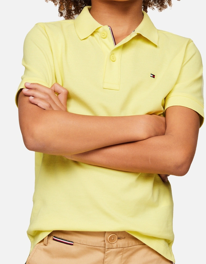 Juniors Embroidered Flag Polo Shirt (Yellow)