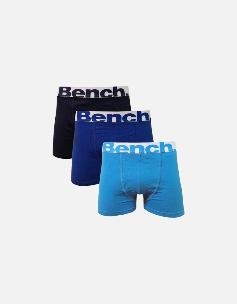 Mens Rosen 3 Pack Elasticated Boxer Shorts - Blue Multi