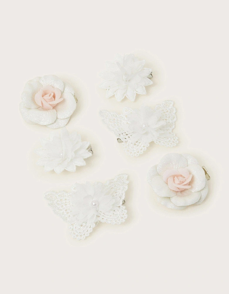 Girls 6-Pack Bridesmaid Clips - Ivory