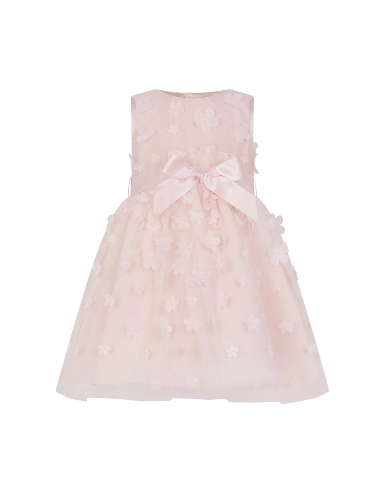 Baby Girls Reya 3D Scuba Bridesmaid Dress - Pale Pink