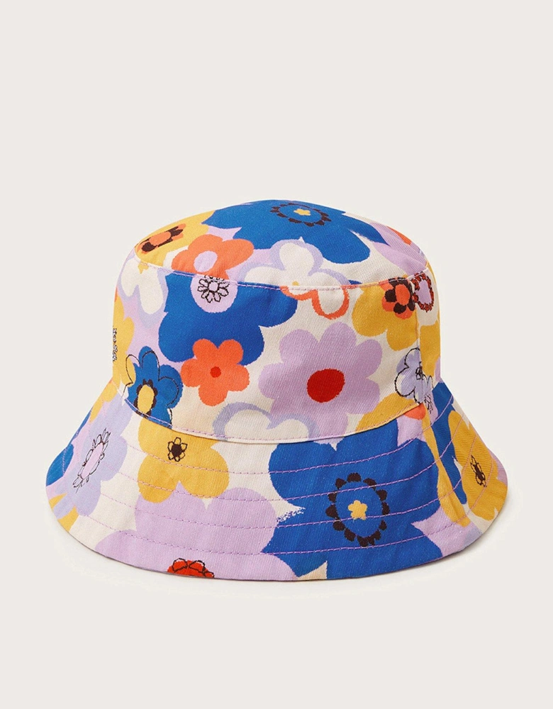 Girls Reversible Bucket Hat - Multi