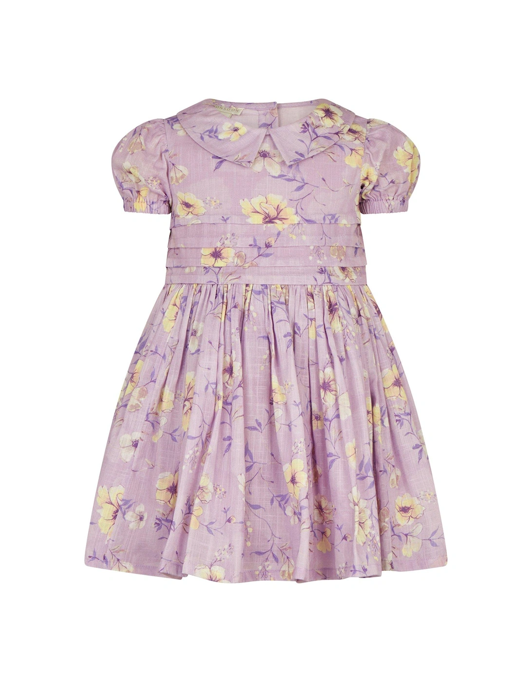 Baby Girls Pintuck Floral Dress - Lilac, 2 of 1