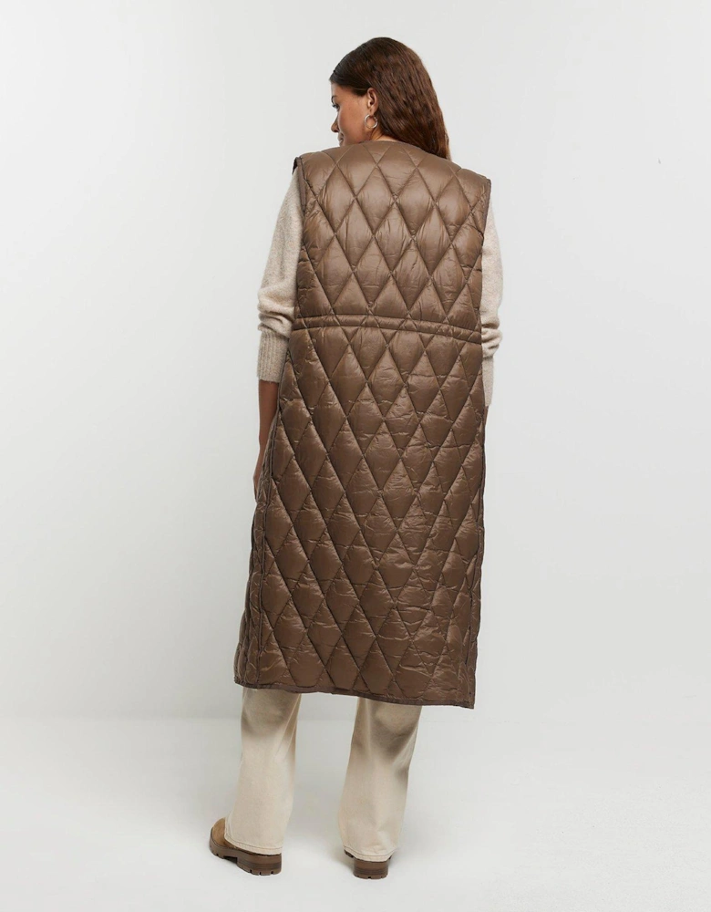 Quilted Gilet - Dark Brown