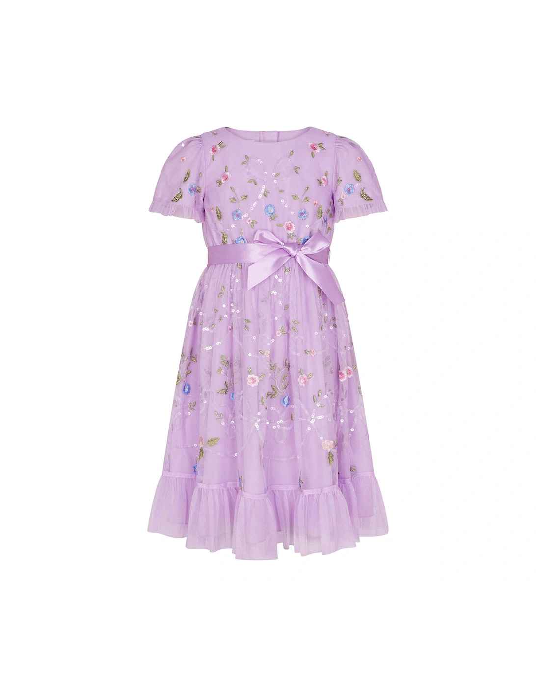 Girls Tula Tulle Floral Embroidered Dress - Lilac, 2 of 1