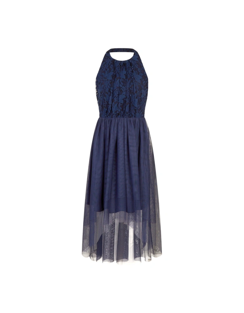 Girls Hayley Lace Prom Dress - Navy