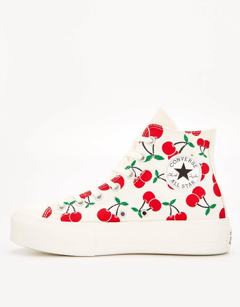 Womens Lift Hi Top Trainers - White/Red