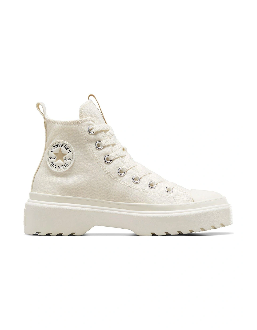 Junior Girls Lugged Lift Hi Top Trainers - Off White, 7 of 6