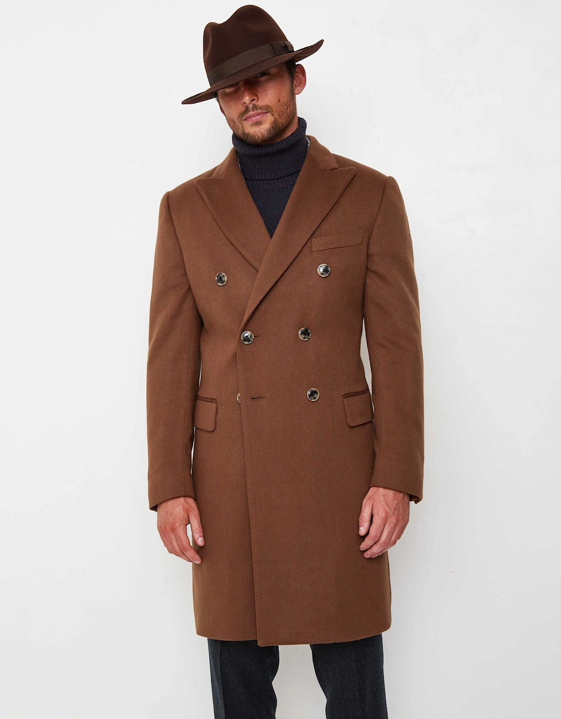Cashmere Mix Double Breasted Coat