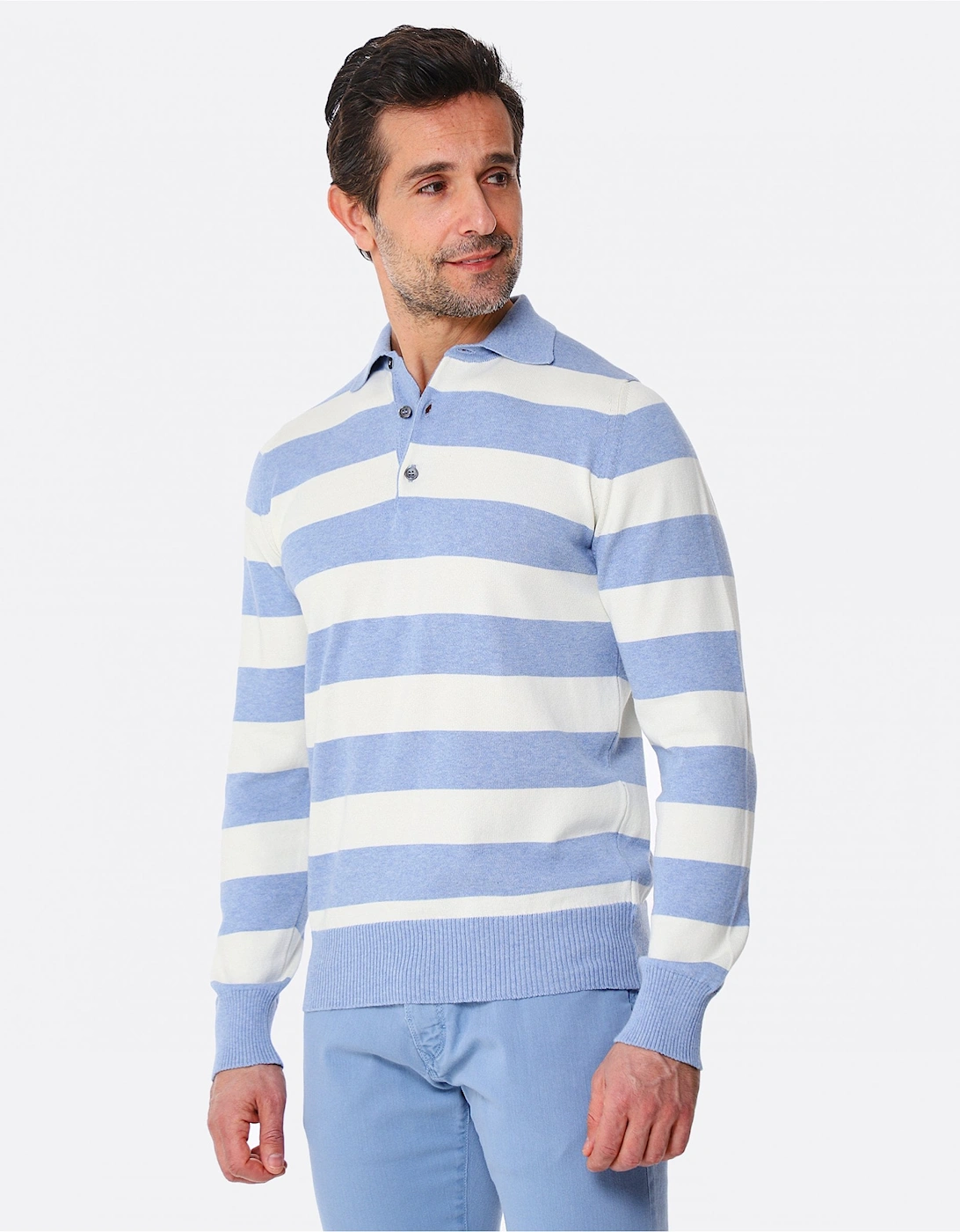Cotton Striped Brogan Polo Shirt