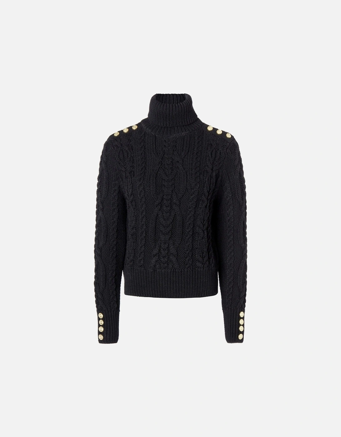 Belgravia Cable Knit Roll Neck Jumper, 4 of 3