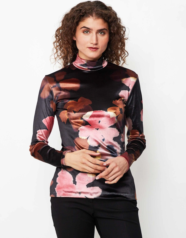 Floral Turtleneck Top