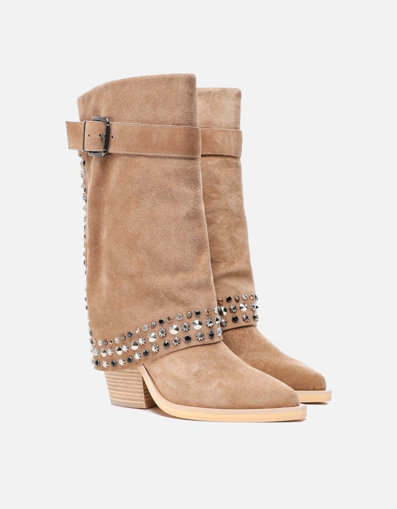 Suede Studded Boots