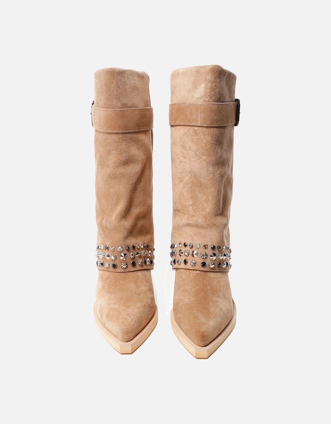 Suede Studded Boots
