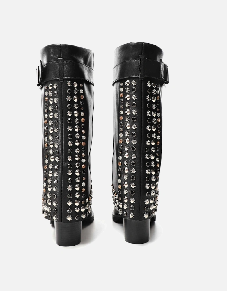 Leather Studded Boots