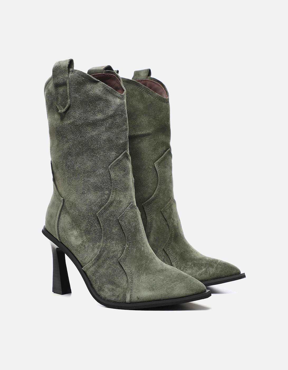 Suede Mid Cowboy Boots, 7 of 6