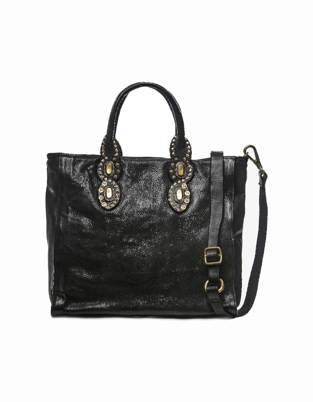 Leather Studded Shopper Bag, 9 of 8