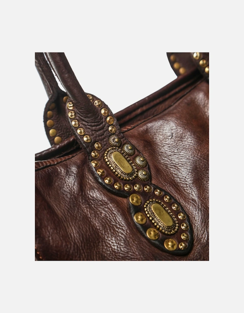 Leather Studded Shopper Bag