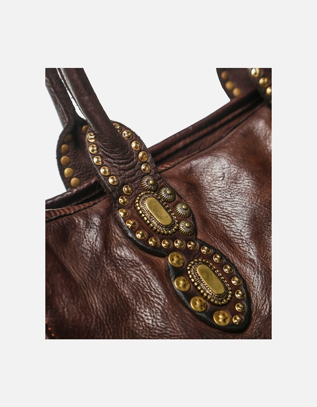 Leather Studded Shopper Bag