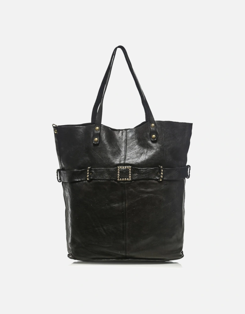 Studded Leather Shopper Bag