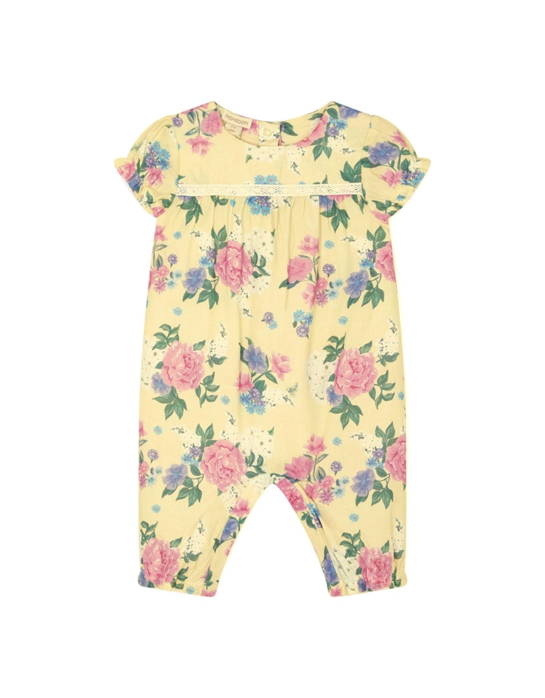 Baby Girls Floral Romper - Yellow