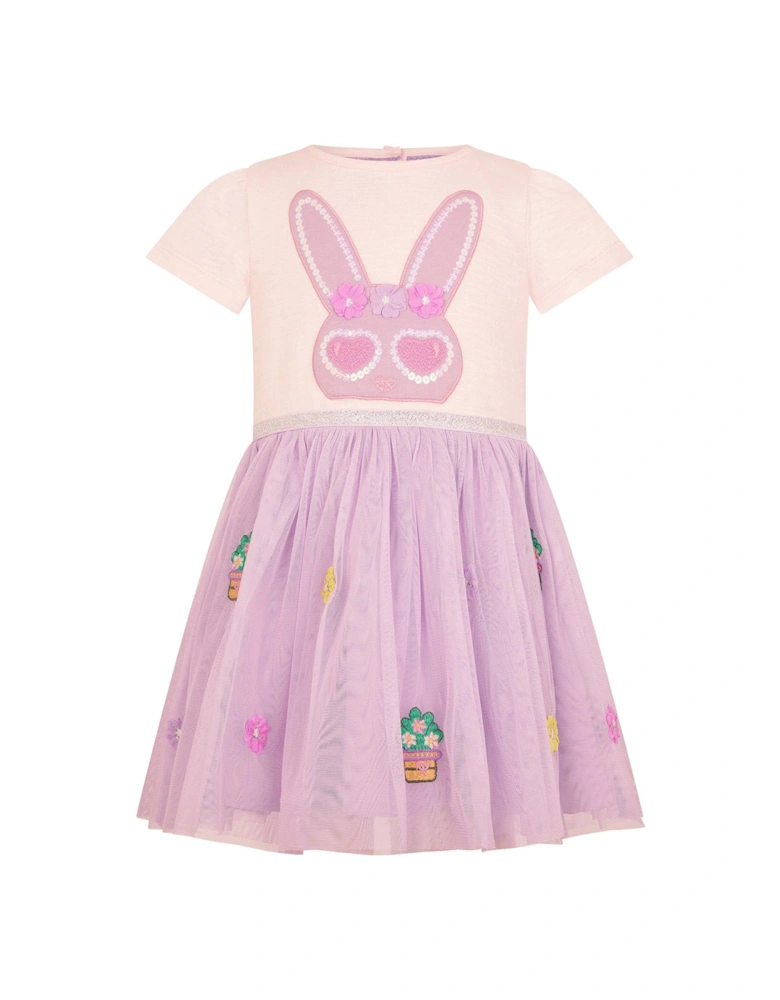 Baby Girls Disco Bunny Dress - Lilac