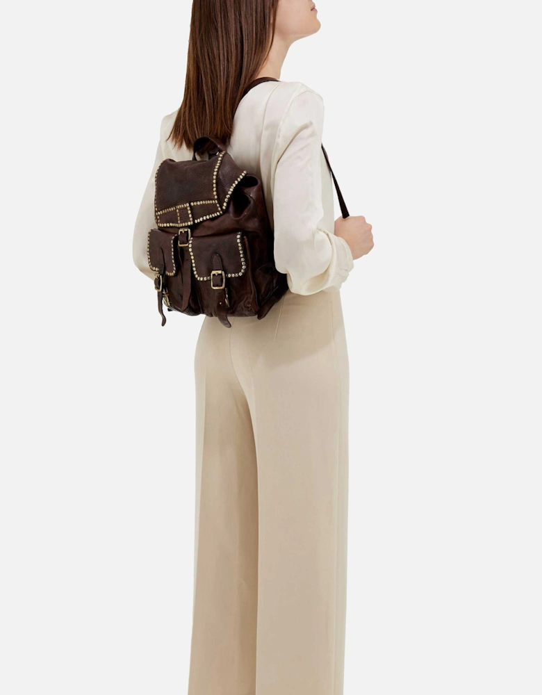 Kura Leather Studded Backpack