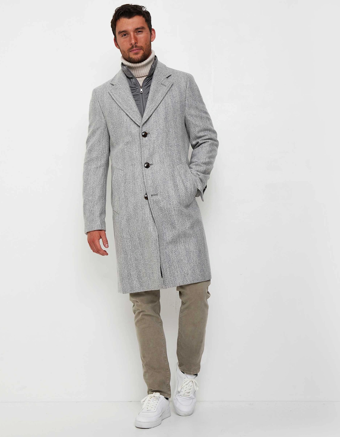 Herringbone Bib Overcoat