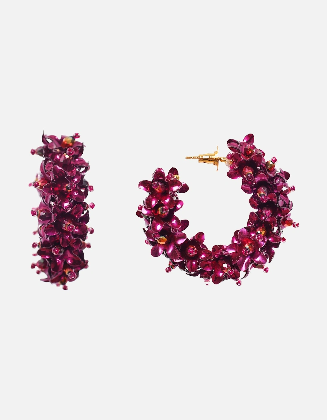 Gold Plated Beaded Flower Hoops, 5 of 4