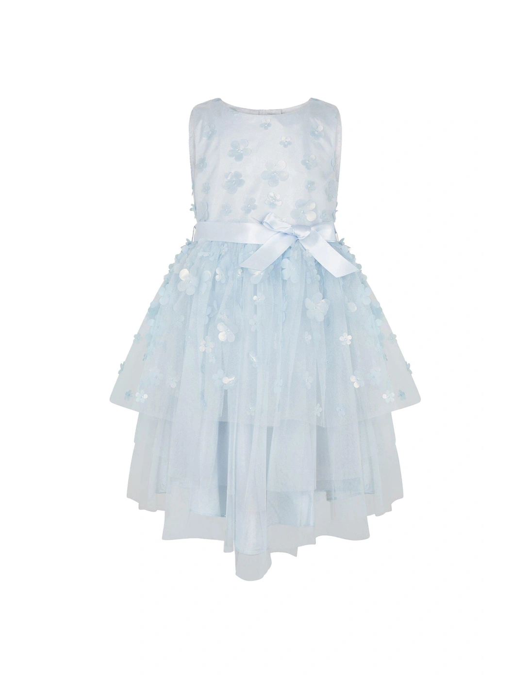 Girls Ivy 3D Floral Dress - Blue, 2 of 1