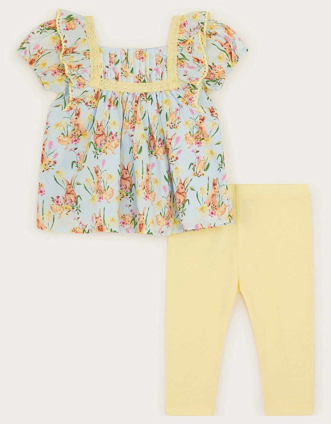 Baby Girls Bunny Daffodil Top And Leggings Set - Yellow, 2 of 1