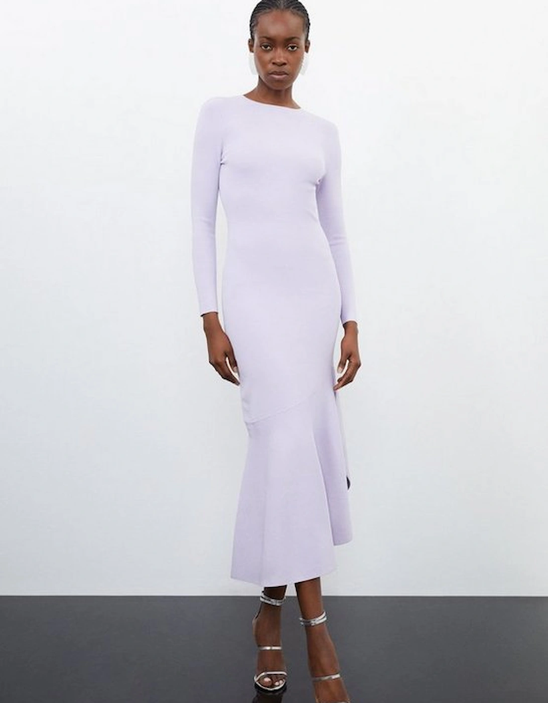 Premium Drape Knit Asymmetric Maxi Dress, 5 of 4