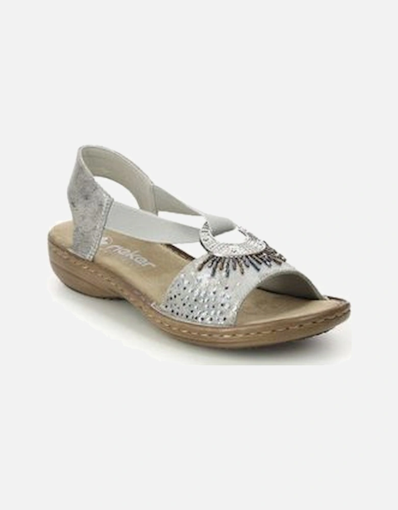 60880-90 ladies sandals in Metallic