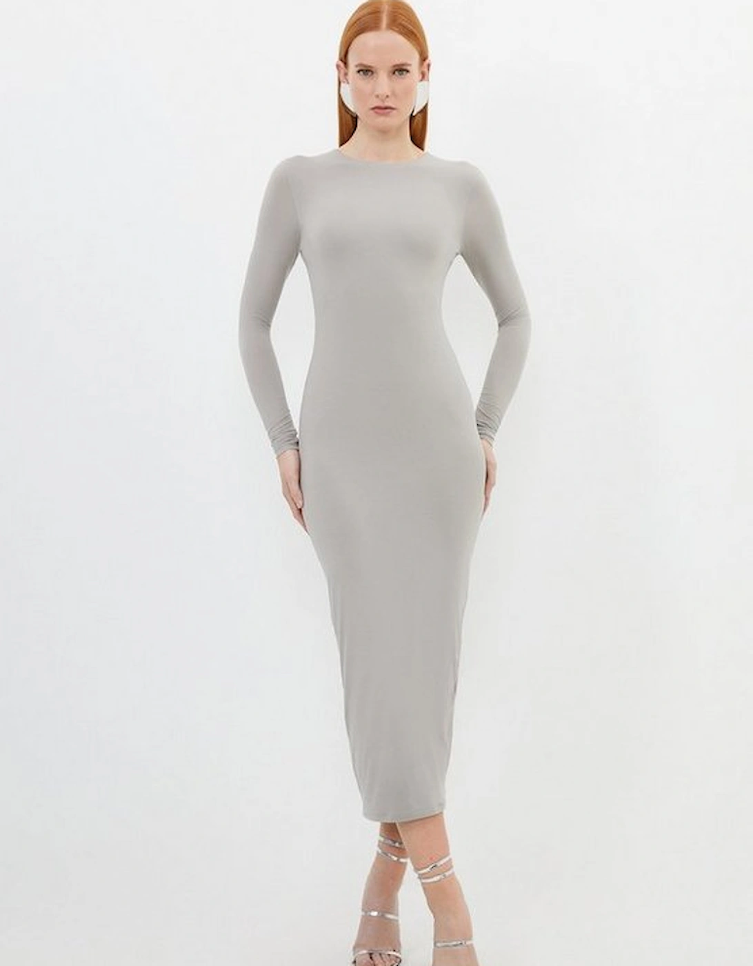 Contour Jersey Long Sleeve Midaxi Dress, 5 of 4