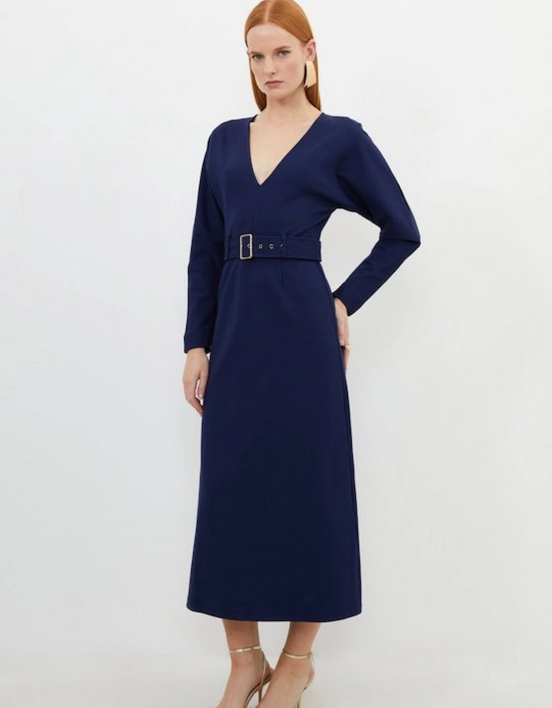 Ponte Belted Midi Dress, 5 of 4