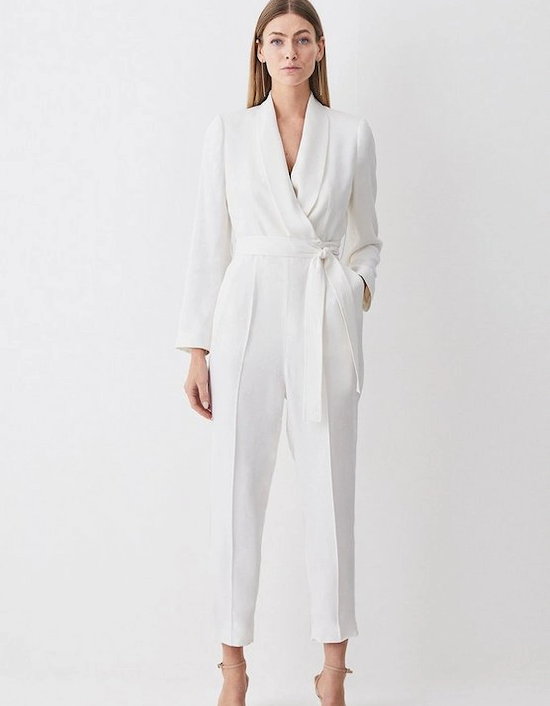 Tailored Tuxedo Belted Wrap Jumpsuit, 5 of 4