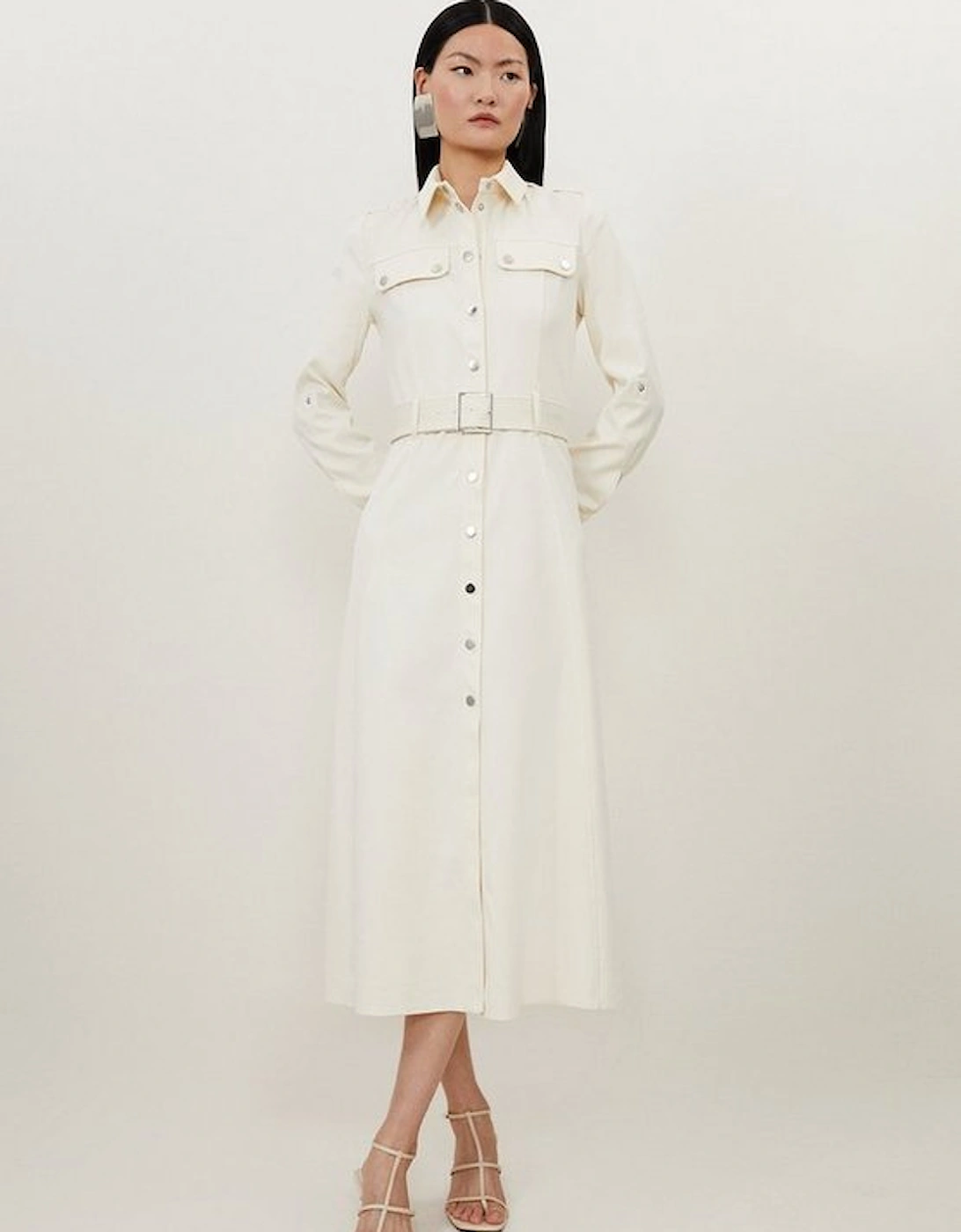 Tailored Belted Midi Shirt Dress, 5 of 4